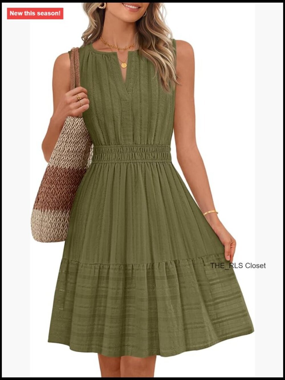 Women's Summer Mini Sundress Sleeveless V Neck Flowy A Line Dress with Pockets - Picture 1 of 7